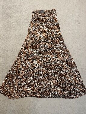Wet Seal Leopard Print Maxi Skirt - Tan & Black